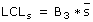 sigma chart lower control limit formula